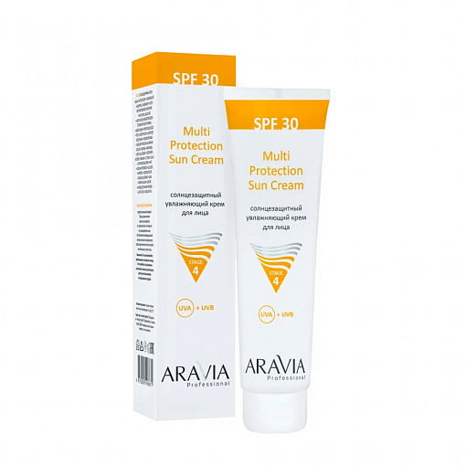 Aravia, Multi Protection Sun Cream SPF-30 - солнцезащитный увлажняющий крем для лица, 100 мл