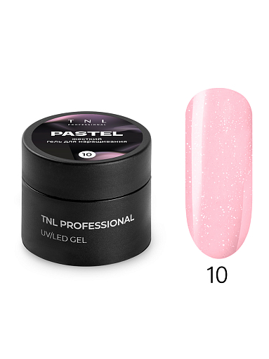 TNL, Pastel - жесткий гель для наращивания с шиммером №10 (розовый ангел), 15 мл