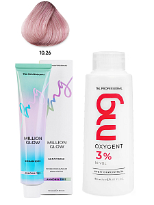 TNL, набор №181 крем-краска для волос Ammonia free №10.26, крем-окислитель Oxigent 3% (10 vol)
