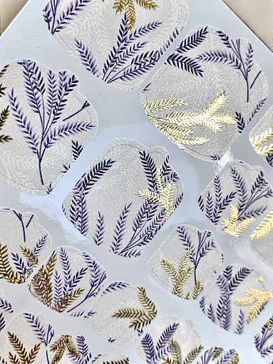 Anna Tkacheva, наклейки пленки для педикюра с фольгой VIP-072