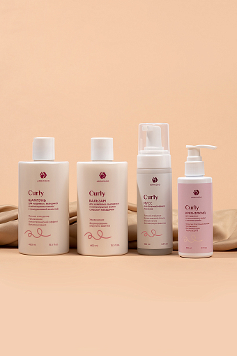 Adricoco, CURLY - шампунь для кудрявых, вьющихся и непослушных волос с гиалуроновой кислотой, 400 мл