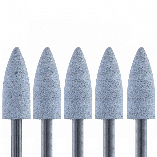 Silver Kiss, набор полир силикон-карбидный №406 (конус, 6 мм, средний, серый), 5 шт
