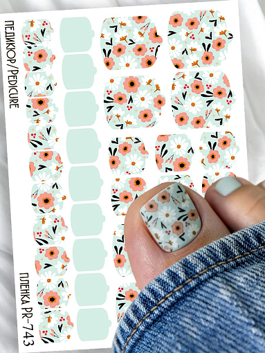 Anna Tkacheva, наклейки пленки для педикюра PR-743