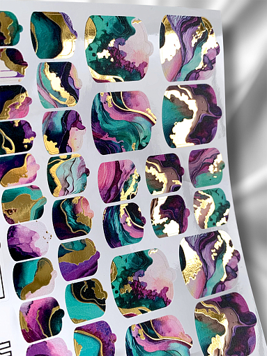 Anna Tkacheva, наклейки пленки для педикюра с фольгой VIP-080