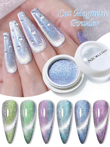 Cat Magnetic Powder NDM003 - магнитный пигмент 2в1 "Кошачий глаз"