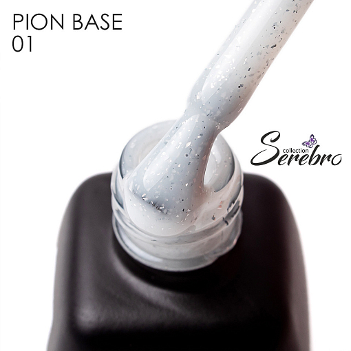 Serebro, Pion base - жесткая цветная база с поталью №01, 11 мл