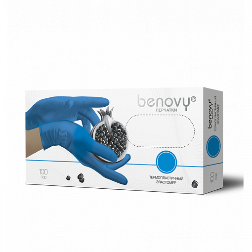 Benovy, ТPE - перчатки из термопластичного эластомера (голубые, M), 100 пар