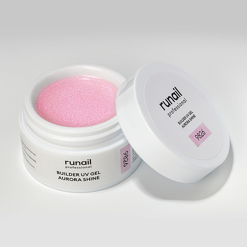 RuNail, набор №58 моделирующий УФ-гель c шиммером AURORA SHINE (2 оттенка по 15 гр)
