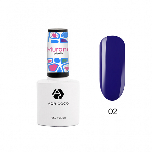 Adricoco, витражный гель-лак Murano №02 (фиолетовый), 8 мл