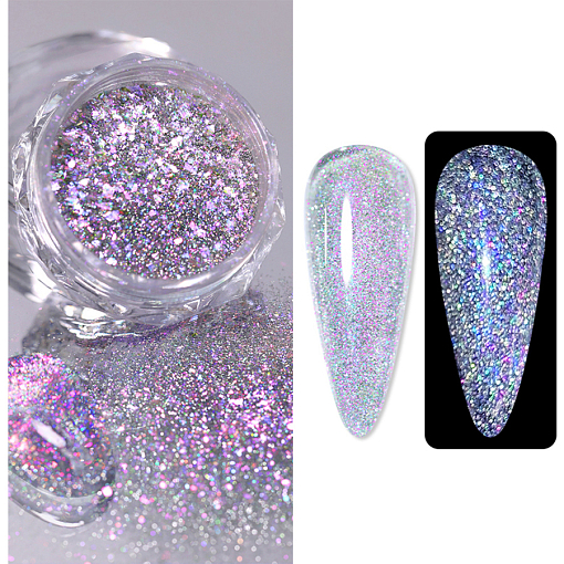 Aurora Reflective Glitter Powder - светоотражающий пигмент для дизайна ногтей G013, 1 шт