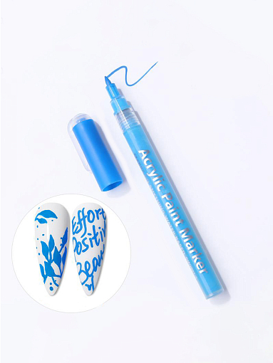 Born Pretty, набор акриловые маркеры для ногтей (белый, золото, серебро) + подарок (голубой)