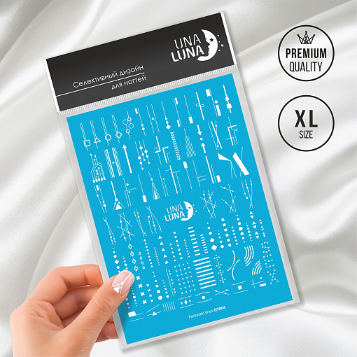 Una Luna, слайдер-дизайн для ногтей Fantastic lines (GT004)