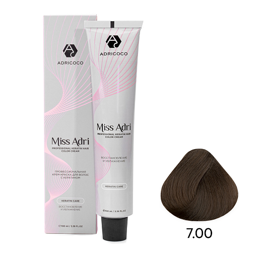 Adricoco, Miss Adri - крем-краска для волос (7.00 Блонд интенсивный), 100 мл