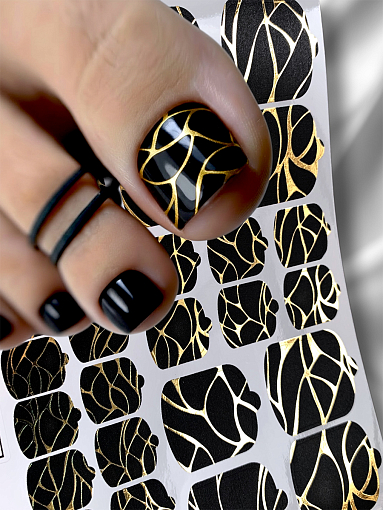Anna Tkacheva, наклейки пленки для педикюра с фольгой VIP-078