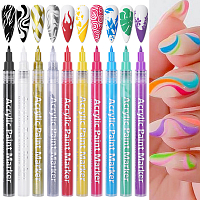 Born Pretty, набор маркеров для ногтей (10 цветов)