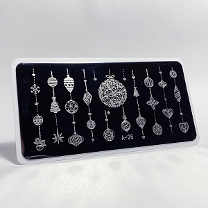 Aeropuffing, пластина для стемпинга A-28 (елочные шары)