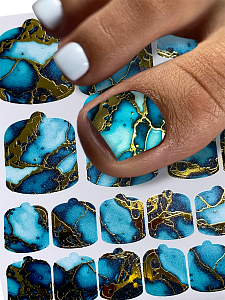 Anna Tkacheva, наклейки пленки для педикюра с фольгой VIP-035