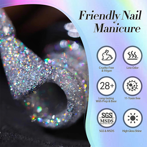 Born Pretty, Laser Glitter Gel Polish-LS01 - гель-лак, 10 мл