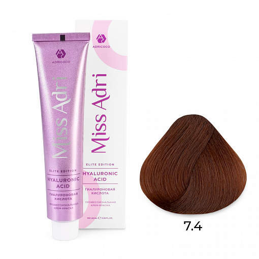 Adricoco, Miss Adri Elite Edition - крем-краска для волос (оттенок 7.4), 100 мл