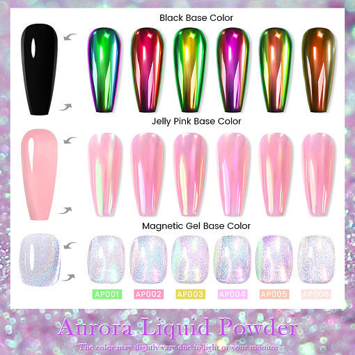 Born Pretty, Aurora Pearl жидкая втирка (блеск, пигмент) для ногтей 55938-06, 10 мл