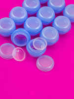 Набор баночек для косметики с крышкой голубые (12 шт по 5 мл)