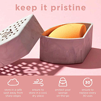 Real Techniques, спонж для макияжа (Miracle Complexion Sponge + Travel Sponge Case)