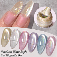 Born Pretty, Rainbow Water Light Cat Magnetic Gel - гель-лак "кошачий глаз" RW-02, 10 мл