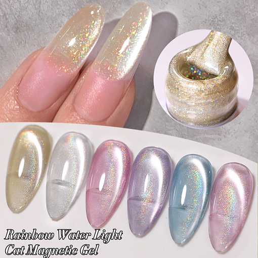 Born Pretty, Rainbow Water Light Cat Magnetic Gel - гель-лак "кошачий глаз" RW-03, 10 мл