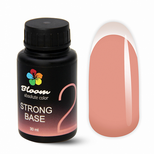 Bloom, Absolute color - жесткая база для гель-лака Strong (теплый розовый №2), 30 мл