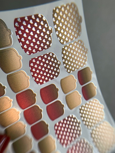 Anna Tkacheva, металлизированные наклейки пленки для педикюра RX-018