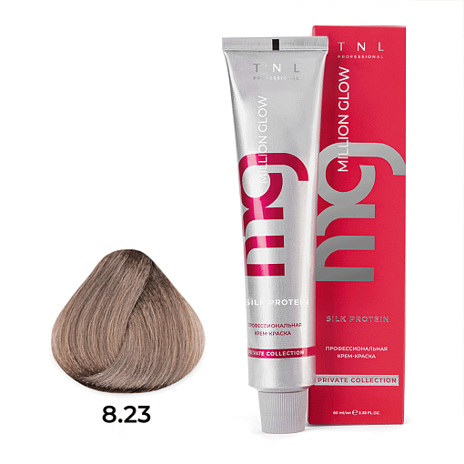 TNL, Million glow Silk protein - крем-краска для волос (8.23 Светлый блонд перламутровый золотистый)
