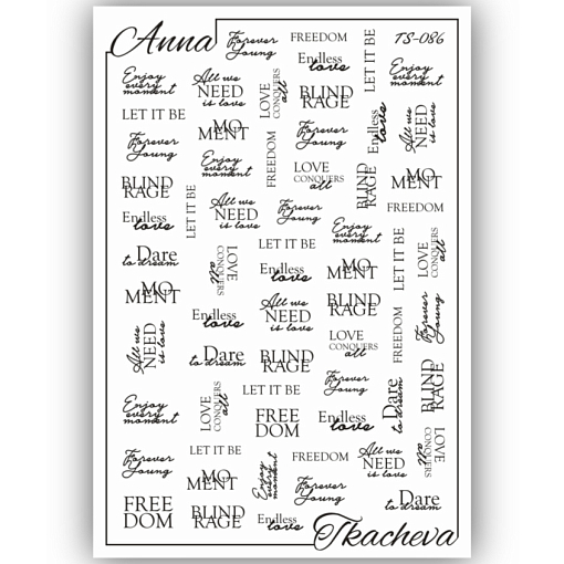 Anna Tkacheva, слайдер-дизайн с надписями TS-086