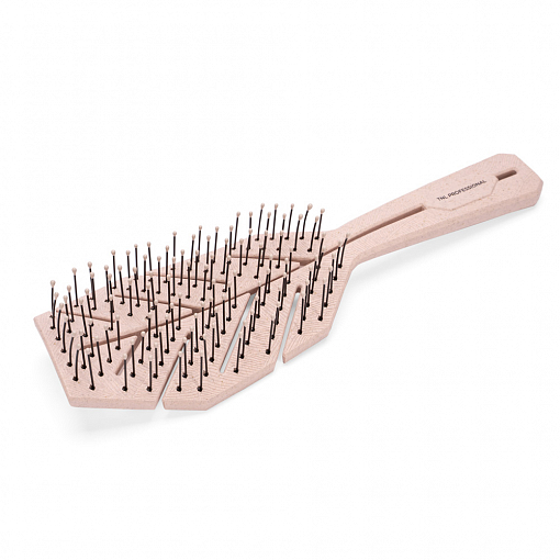 TNL, щетка массажная для волос скошенная «Лепесток» (22.5х7, розовая)