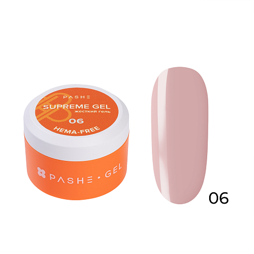 PASHE, Supreme Gel - жесткий гель для наращивания №6, 15 мл