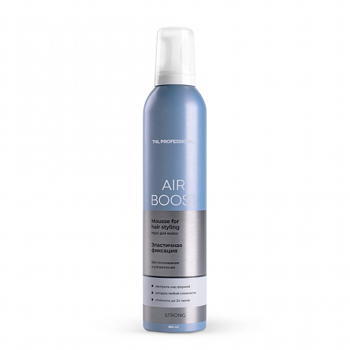TNL, Air Boost - профессиональный мусс для укладки волос «Сильная фиксация», 350 мл