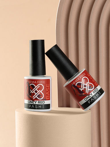 PASHE, набор №10 жесткая каучуковая цветная база HEMA-Free Only Red (8 оттенков по 9 мл)