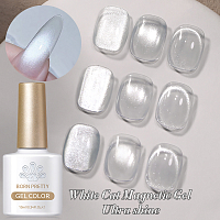 Born Pretty, White Cat Magnetic Gel - магнитный гель-лак "кошачий глаз", 10 мл