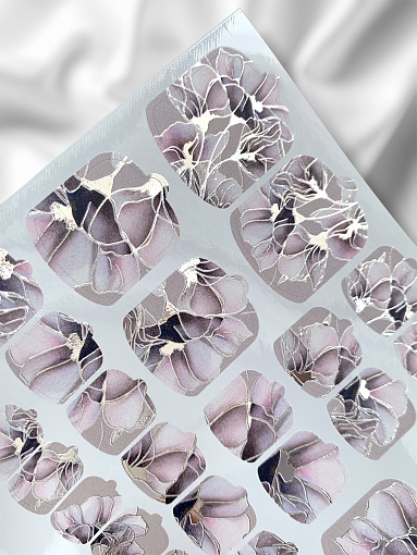 Anna Tkacheva, наклейки пленки для педикюра с фольгой VIP-077