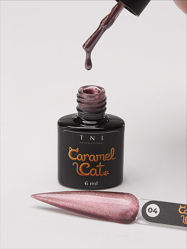 TNL, Caramel Cat - гель-лак "корейская кошка" №04 (шелковый шоколад), 6 мл