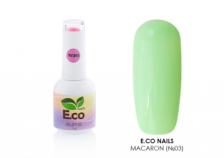 E.Co Nails, гель-лак светящийся в темноте Macaron (№03), 10мл