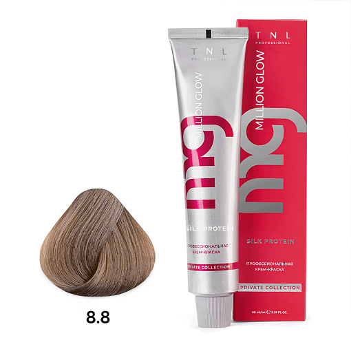 TNL, Million glow Silk protein - крем-краска для волос (8.8 Светлый блонд шоколадный), 60 мл