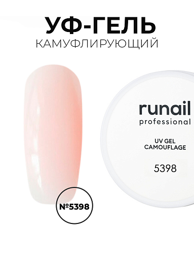 Runail, камуфлирующий жидкий Уф-гель (розовая карамель), 30 мл