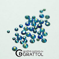 Grattol, стразы mix в баночке ss4, ss6, ss10 (Jet хамелеон), 150 шт