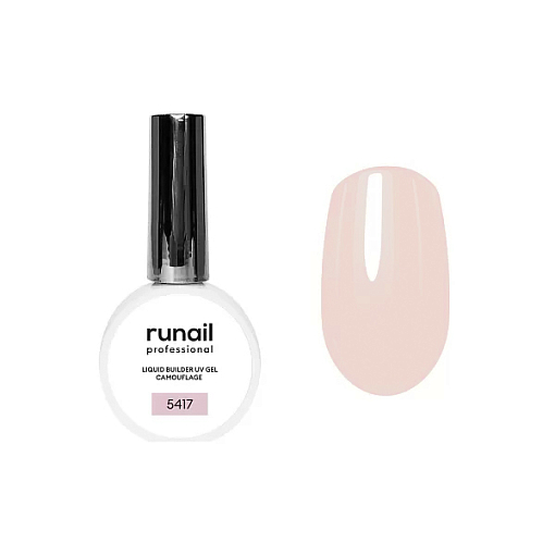 Runail, камуфлирующий жидкий Уф-гель самовыравнивающийся №5417 (Персиковый крем), 15 мл