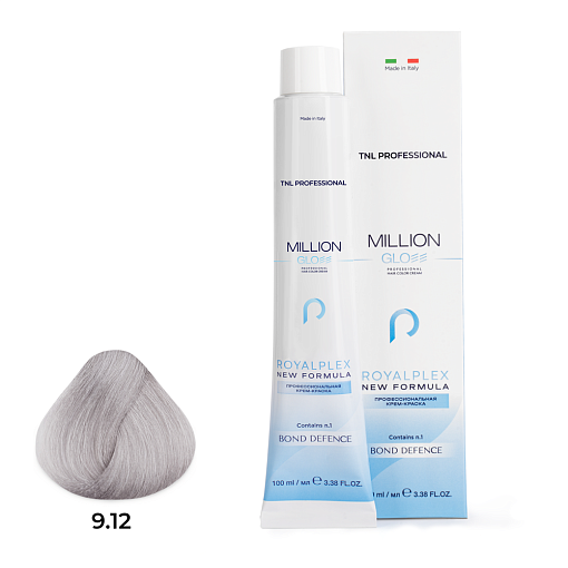 TNL, Million Gloss - крем-краска для волос (9.12 Очень светлый блонд пепельный перламутр.), 100 мл TNL, Million Gloss - крем-краска для волос (9.12 Очень светлый блонд пепельный перламутр.), 100 мл