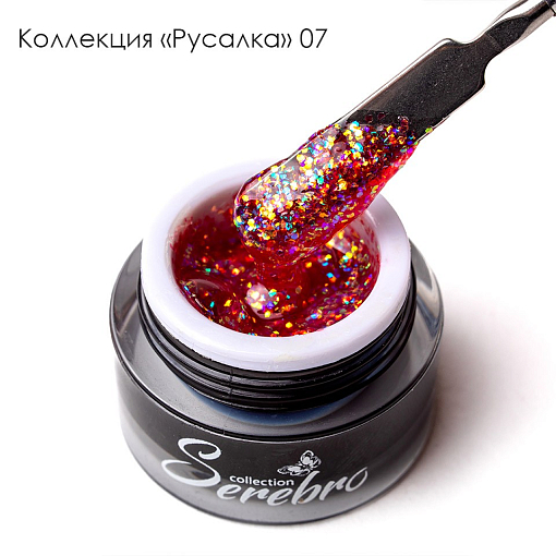 Serebro, гель-лак голографический "Русалка" №07, 5 мл