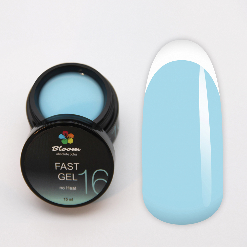 Bloom, Fast gel no heat - гель низкотемпературный №16 (голубой), 15 мл
