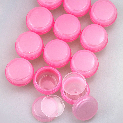 Набор баночек для косметики с крышкой розовые (12 шт по 20 мл)