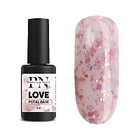 Patrisa nail, POTAL Love base - каучуковая база с розовой поталью (молочно-розовая), 8 мл