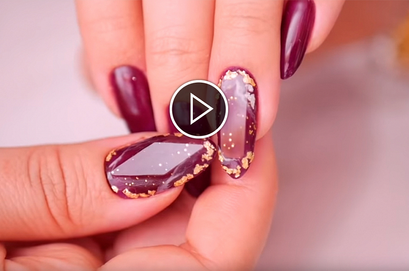 Популярный дизайн Instagram "Огранка ногтей": учимся создавать геометрический блик